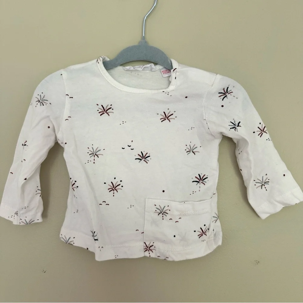 Zara Baby 2-Piece Set Rust Corduroy Overalls & Shirt Outfit 0-3M